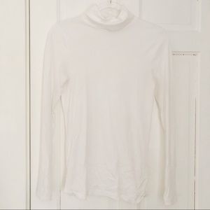 J. CREW White Tissue Turtleneck, S